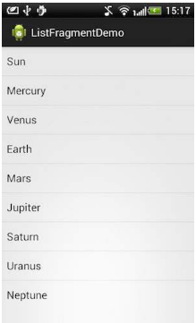 List Fragments